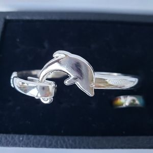 Dolphin bracelet and dolphin mood ring.